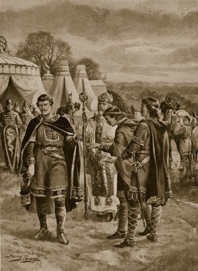 Wilhelm bot die Krone in Berkhampstead an, 1066, Illustration aus 